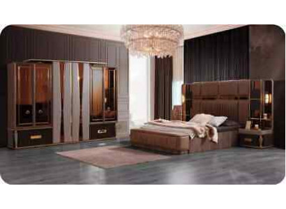 Luxury Bedroom Set Double Bed Set 4-piece Beige