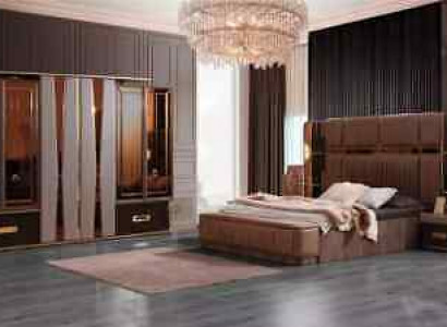 Luxury Bedroom Set Double Bed Set 4-piece Beige