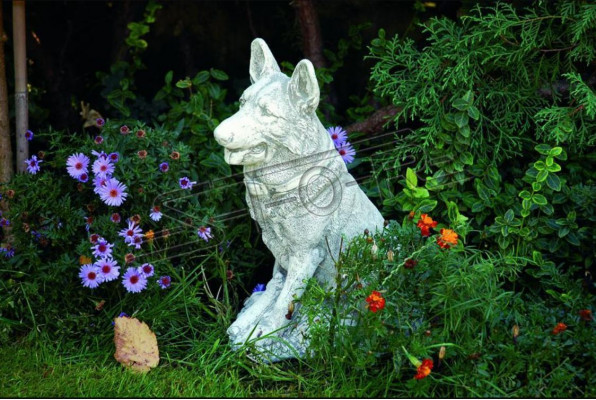 Garden decoration German shepherd terrace stone figurines figure