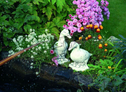 Garden Decoration Duck Terrace Stone Figures Figure Deco Statue Sculpture