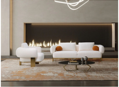 Sofa Set Complete Couch Suite White Seat Upholstered Sofa Fabric Sofa