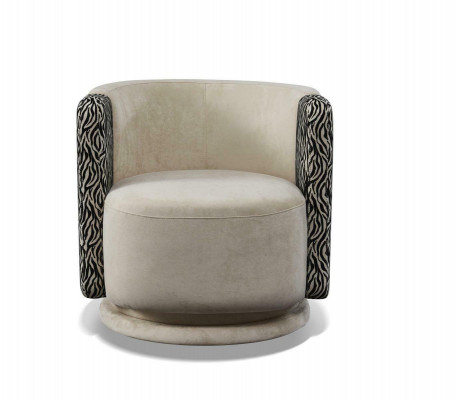 Classic armchair TV design upholstered sofa textile swivel couch relax