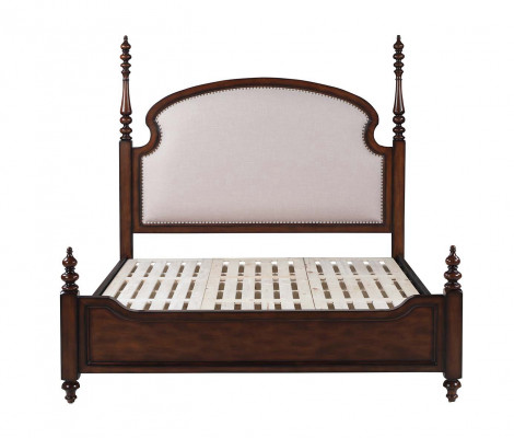 Classic Bedroom Bed Brown Textile Beds Upholstered Double 180x200cm New