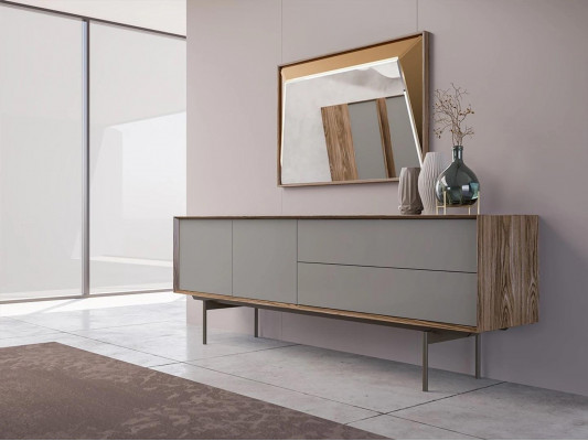 Complete dining room sideboard with mirror design wooden cabinet furniture