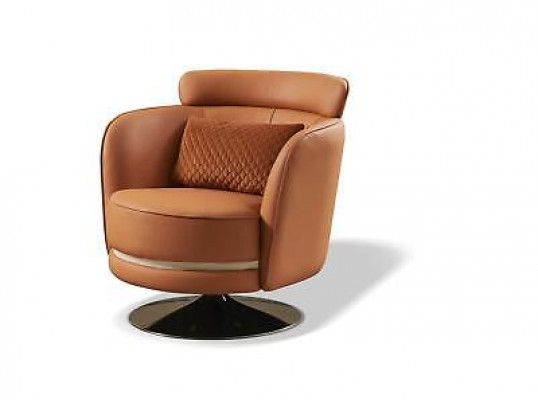 Recliner Design Armchair Swivel Leather Upholstery Living Room Swivel Chair