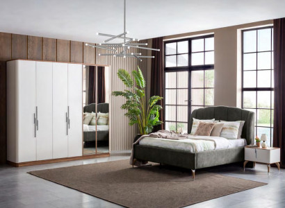 Luxurious Bedroom Set Luxury Complete Bed 2x Nightstand Modern 3-Piece New