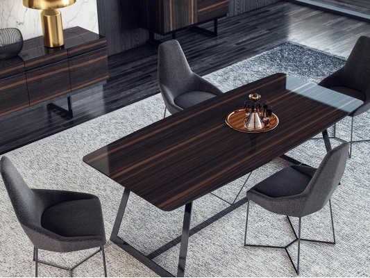 Luxury dining table with 4 chairs, complete dining room set, new furniture, modern design, 5-piece set.