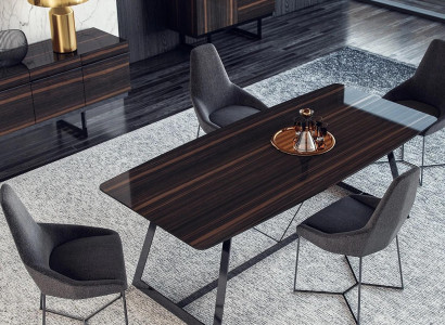 Luxury dining table with 4 chairs, complete dining room set, new furniture, modern design, 5-piece set.