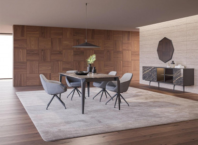 Luxury Dining Room Complete Dining Table 4x Chairs Furniture Sideboard with Mirror