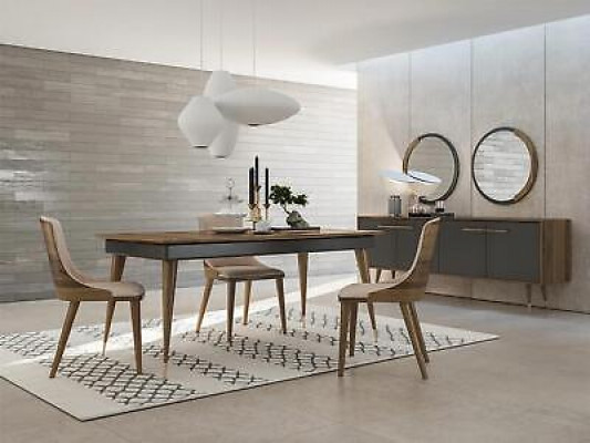 Luxury dining room set: dining table with 4 chairs, luxury sideboard with 2 mirrors, new set.