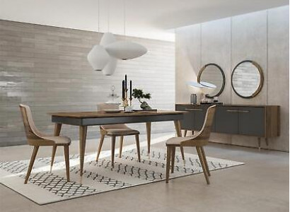 Luxury dining room set: dining table with 4 chairs, luxury sideboard with 2 mirrors, new set.