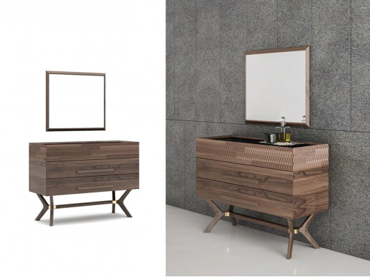 Luxury dresser with mirror, modern bedroom style, wooden cabinet design