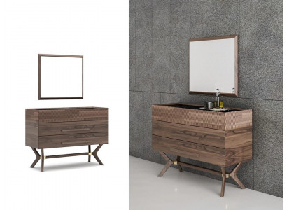 Luxury dresser with mirror, modern bedroom style, wooden cabinet design