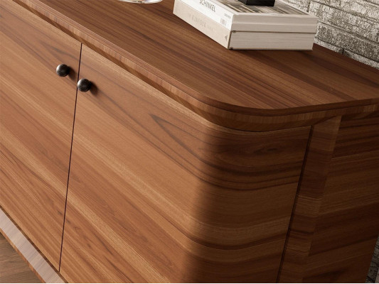 Luxury Complete Sideboard with 2x Mirror Design Wooden Cabinet Dining Room Furniture