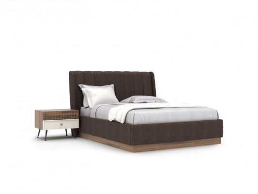 Luxury bedroom double bed 2x bedside tables wood complete 6-piece modern
