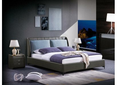 Luxury bedroom furniture 3-piece complete set bed 2x bedside tables modern design.