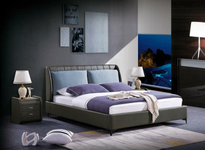 Luxury bedroom furniture 3-piece complete set bed 2x bedside tables modern design.