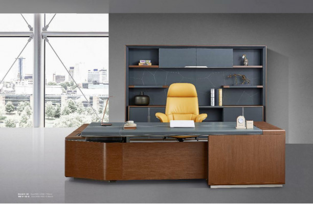 Luxury desk leather wood tables office desk furniture designer
