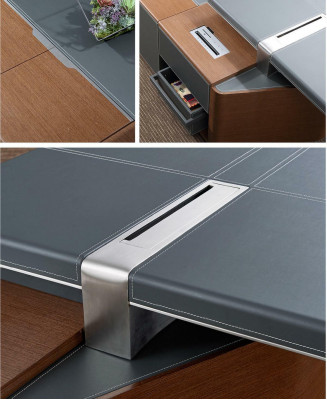 Luxury desk leather wood tables office desk furniture designer