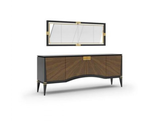 Luxury Set Dining Room Sideboard with Mirror Design Modern Furniture New