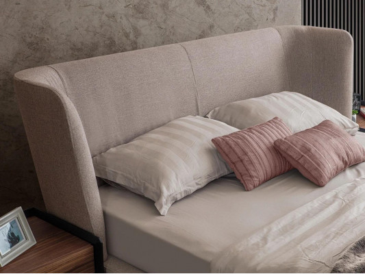 Modern beige double bed bedroom set 2x nightstands luxury new furniture