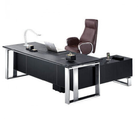 Modern office set designer furniture desk shelves filing cabinet 2-piece.