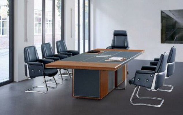 Modern XXL Office Conference Table Wood Dining Room Decor Meetings