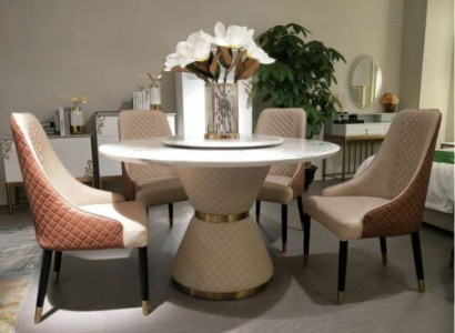 Round dining table set dining room living room ensemble wood design