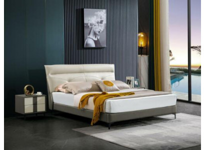 Bedroom leather bed complete bed nightstands 3-piece set hotel