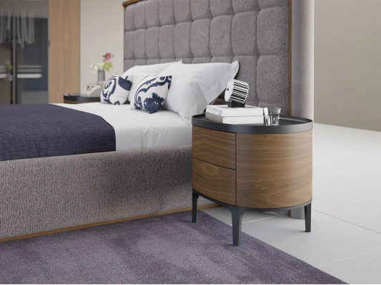 Bedroom luxury set 4-piece bed, 2x nightstands, designer bench, modern furniture