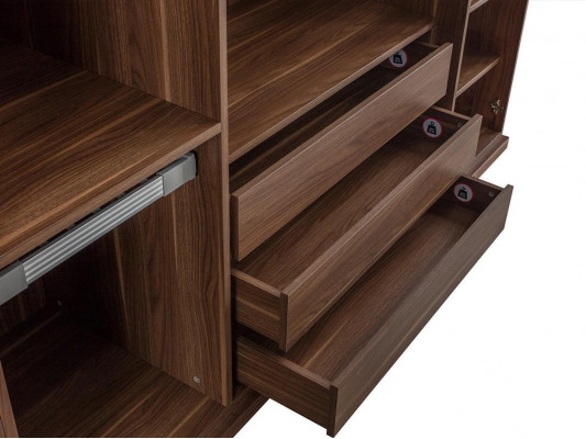 Bedroom Modern Wardrobe Wooden Closet Design Cabinet Glass Doors