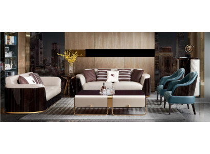 Light blue leather armchair living room modern design luxury new creative furniture wood