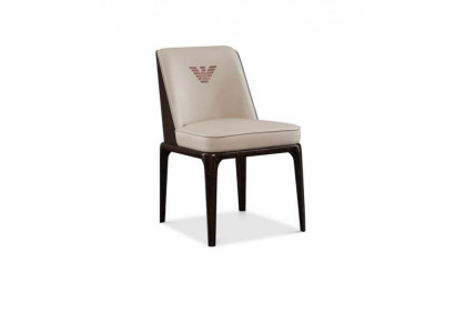 Exquisite beige dining room leather chair with modern Italian style