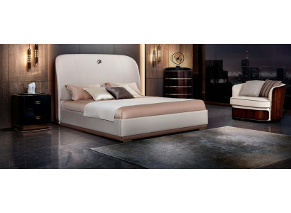 Bed Beige Leather Wood Bedroom Leather Bed Modern Design Furniture Luxury