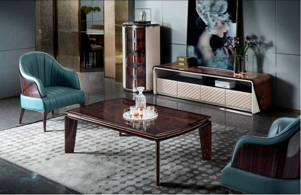 Luxury living room furniture sideboard cabinet leather high-gloss rtv tv