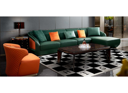 Armchair Orange Luxury Leather Living Room New Creative Design Modern