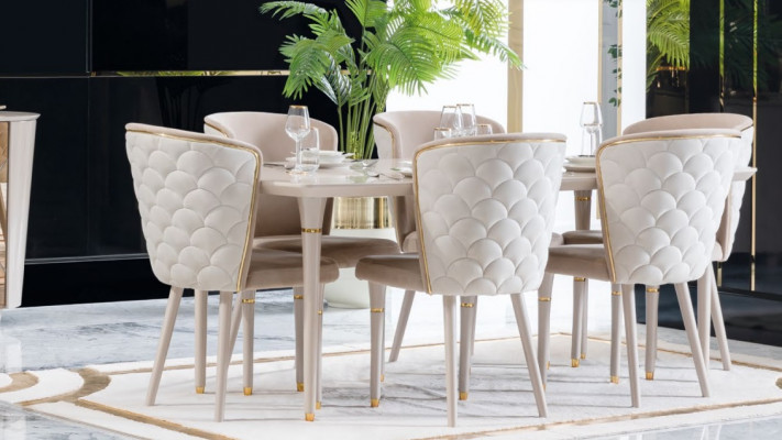 Dining room set table 6x chairs seating group dining room suite table set 7-piece new