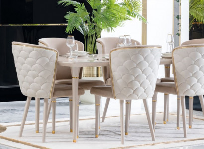 Dining room set table 6x chairs seating group dining room suite table set 7-piece new