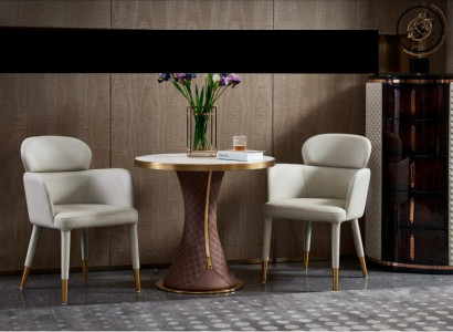 Dining table set armchairs chairs group 3-piece set Italian style furniture
