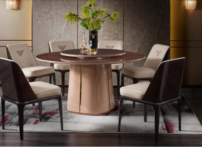 Dining table furniture armchair chair set 5-piece group design dining room