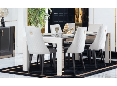 Design Luxury Dining Room Tables Italian Furniture Table Armchair 6x Chairs New