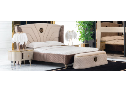 Bedroom double bed 160x200cm luxury bed 2x bedside table 3-piece set beds new