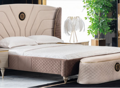 Bedroom double bed 160x200cm luxury bed 2x bedside table 3-piece set beds new