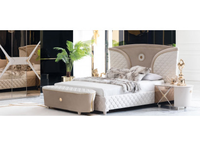 Double beds modern bed frame beds set 3-piece bedroom bed nightstand