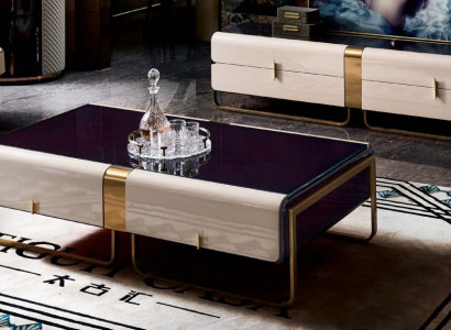 Coffee table sofa side table luxury wood living room stainless steel modern
