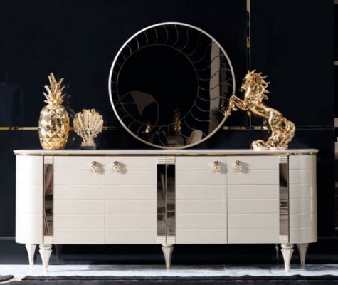 Wooden dressers sideboard furniture cabinet set 2-piece dresser mirror group