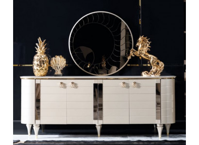 Wooden dressers sideboard furniture cabinet set 2-piece dresser mirror group