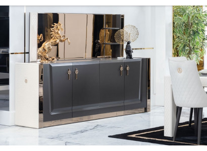 Furniture Group New Set 2-piece: Dresser Mirror Dressers Cabinet Luxury Shelf Console
