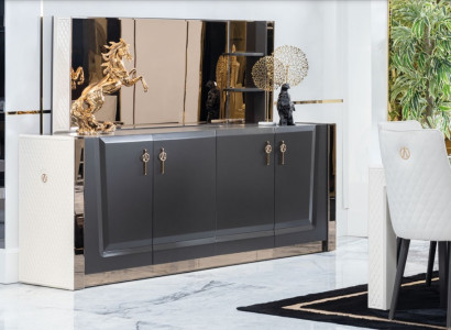 Furniture Group New Set 2-piece: Dresser Mirror Dressers Cabinet Luxury Shelf Console
