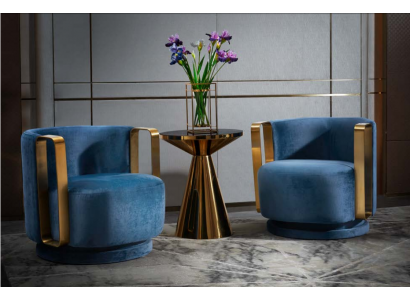 Armchair Blue Luxury Fabric Textile Living Room New Creative Modern Design